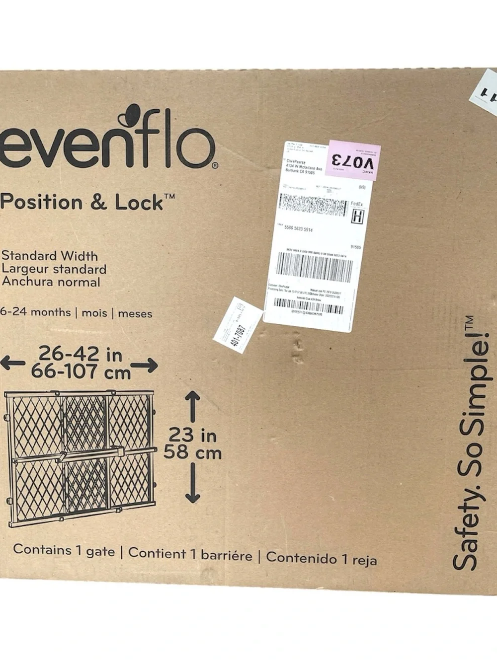 Evenflo Beige Expandable Safety Gate - Adjustable Home Barrier